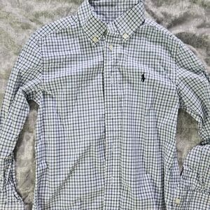 Ralph Lauren Kids Blue and White Checkered Shirt